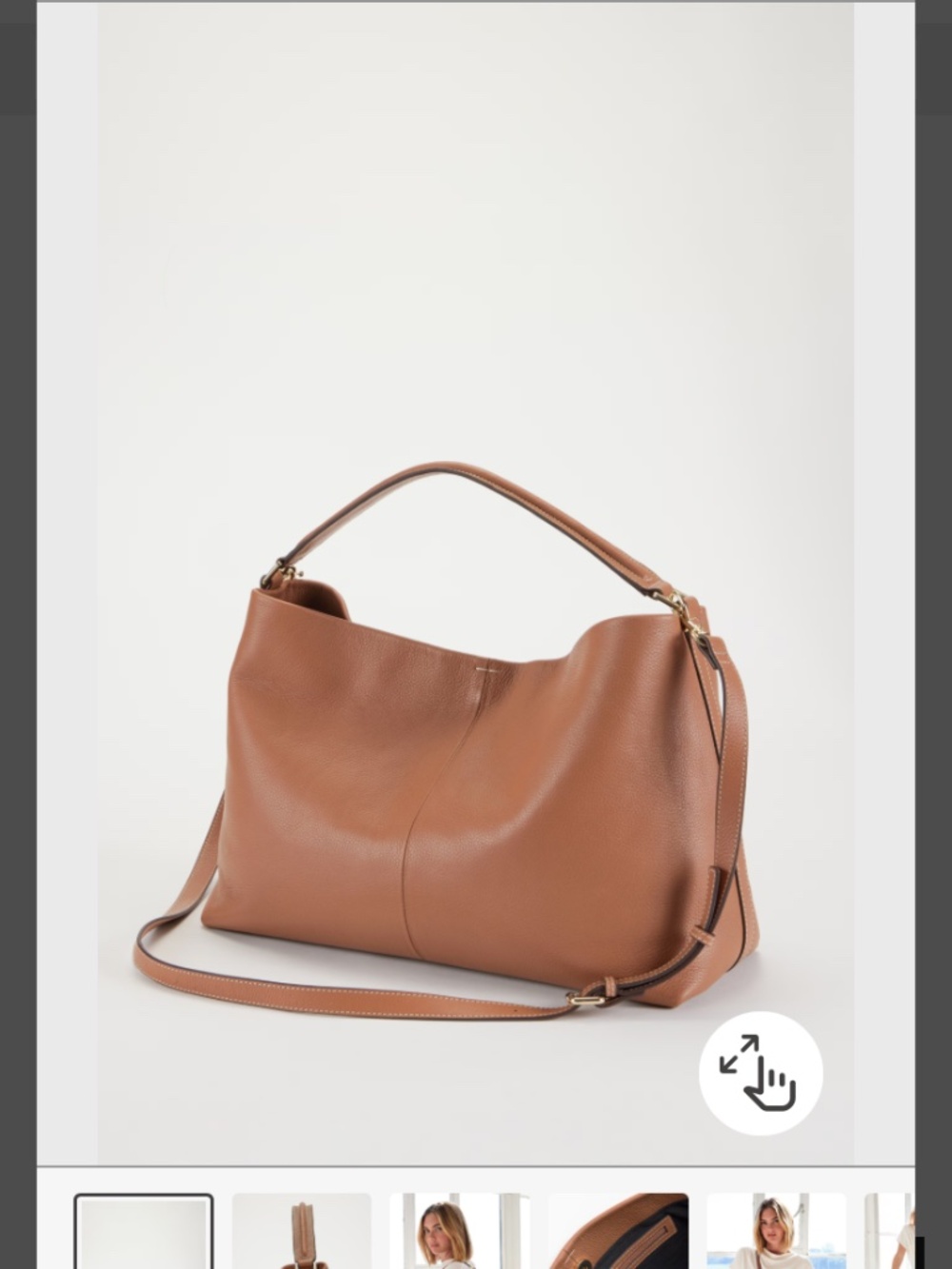 TANO large chocolate brown 100% leather bag